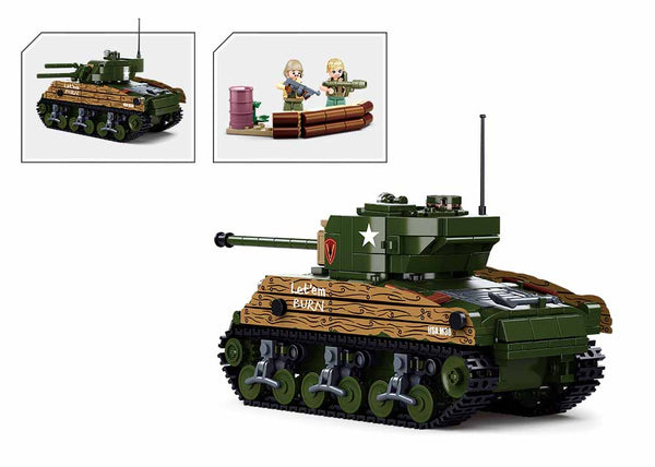 M4A3 Sherman Tank Building Bricks (715 Pieces)