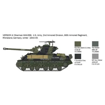 Italeri M4A3E8 Sherman Tank 1:56 Scale
