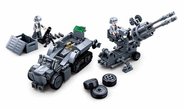 4-in-1 Armored Vehicle Building Brick Kit (368 Pieces)
