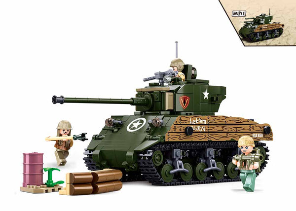 M4A3 Sherman Tank Building Bricks (715 Pieces)