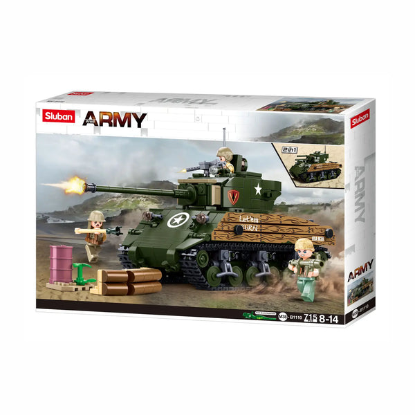M4A3 Sherman Tank Building Bricks (715 Pieces)