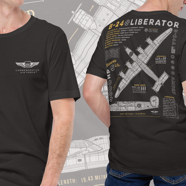 B-24 Liberator 'Diamond Lil' Blueprint Premium T-Shirt