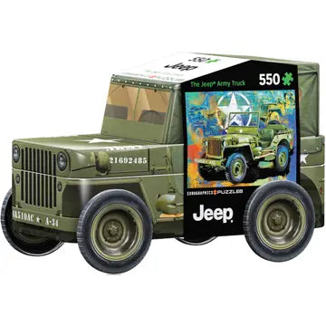 Military Jeep 550 Piece Puzzle Tin