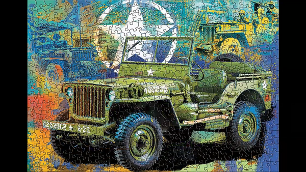 Military Jeep 550 Piece Puzzle Tin